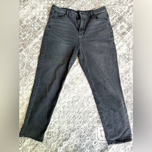 American Eagle Stretch Curvy Mom Jeans, 16R.  Washed black.